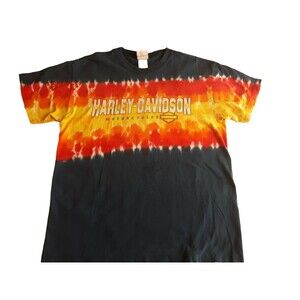 Vintage 2000s Harley Davidson Tshirt Flame Bar Ocean City MD Mens Sz L